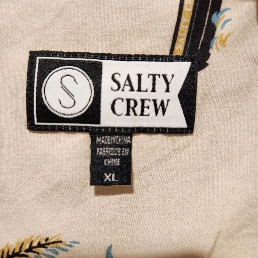 Salty Crew Men’s XL Hawaiian Fishing Shirt Boats Lobsters Surf Tropical Print - Picture 14 of 16